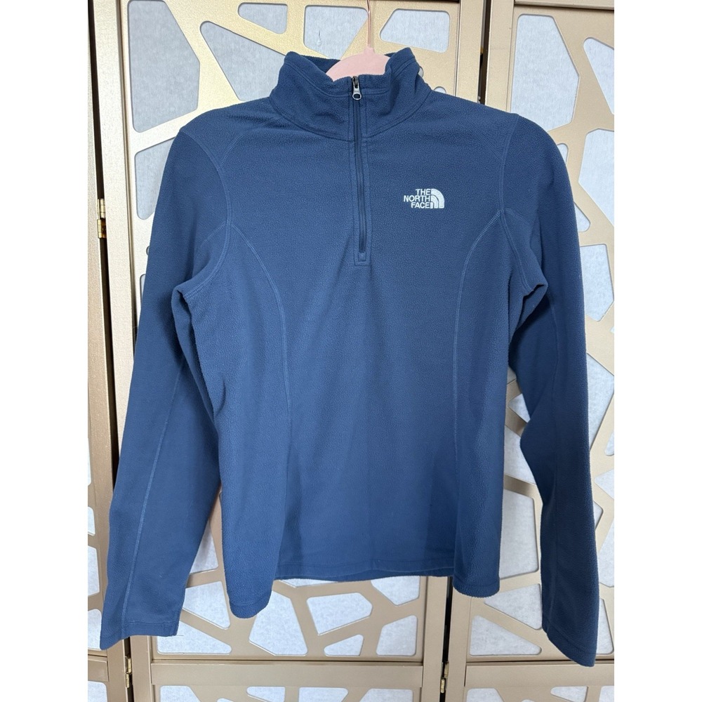 The North Face Womens TKA 100 Glacier 1/4 Zip Fleece Pullover Blue Small